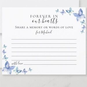 Funeral Memorial “Share a Memory” for Michael Memory Cards